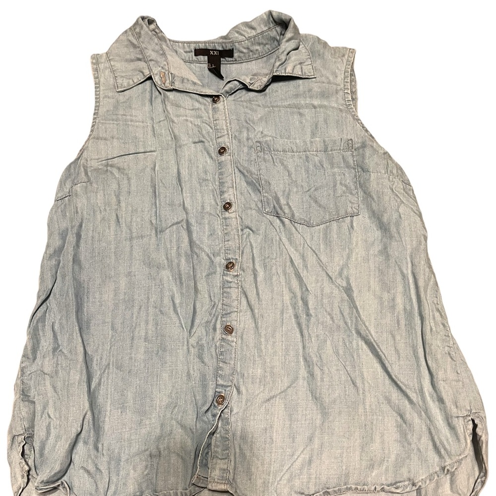 Light blue jean wash top LG
